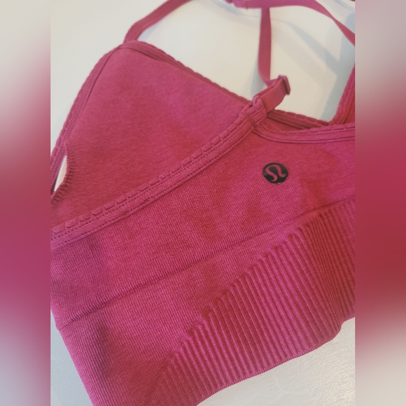 Lululemon Ebb To Street Bra "Heathered Bumble Berry" Sz 6 A/B cup New Condition - Picture 7 of 9